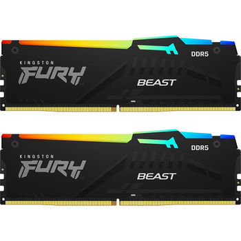 Kit Memorie Kingston FURY Beast RGB 64GB 2x32GB DDR5 5600MHz CL40 Dual Channel Kit