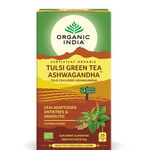 Ceai Bio Tulsi Green Tea si Ashwagandha, 25 plicuri, Organic India