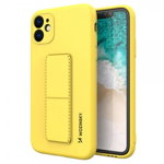 Husa Spate Wozinsky Compatibila Cu iPhone 12 Pro Max, Cu Stand Metalic Pe Spate, Protectie La Camera - Galben, Wozinsky