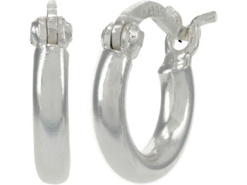 Bijuterii Femei Argento Vivo Small Essential Hoop Earrings Silver, Argento Vivo