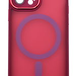 Husa tip MagSafe, Camera Protection Matte Silicon pentru iPhone 12 Pro Rosu, OEM