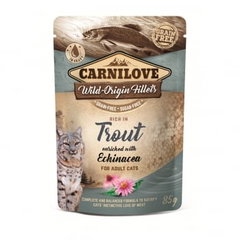 Carnilove, File Păstrăv cu Echinacea, plic hrană umedă fără cereale pisici, (în sos), 85g, Carnilove