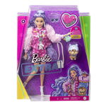 Papusa Barbie Extra cu par lung mov, Mattel