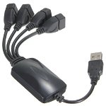 Hub USB 2.0 cu 4 port-uri,Calitate Premium,Negru, 