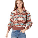 Imbracaminte Femei Rock and Roll Cowgirl Printed Sherpa Pullover RRWT91R04K Chocolate, Rock and Roll Cowgirl