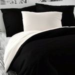 Lenjerie de pat din satin Luxury Collection, negru / alb, 200 x 200 cm, 2ks 70 x 90 cm, Kvalitex