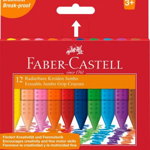 Creioane Colorate Plastic Faber-Castell, 12 culori jumbo, Faber-Castell