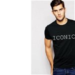 Tricou negru barbati - ICONIC la doar65 RON in loc de 130 RON, RBY Trends Fashion