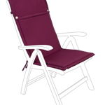 Perna pentru scaun de gradina cu spatar inalt Poly180, Bizzotto, 50 x 120 cm, poliester impermeabil, bordo, Bizzotto