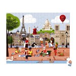Set Puzzle din carton cu 200 de piese și 1 poster - Paris, edituradiana.ro