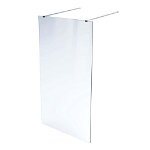 Paravan de duș walk-in negru 140x195 cm sticlă ESG transparentă, Casa Practica