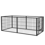 PawHut Tarc de Joacă pentru Animale, 6 Panouri din Oțel, Lungime Ajustabilă 82,5-150x61cm, Ideal pentru Interior/Exterior, Negru | Aosom Romania, PawHut