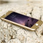 Husa Apple iPhone 7, FullBody Elegance Luxury Gold, acoperire completa 360 grade cu folie de sticla gratis, MyStyle