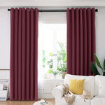 Draperie din catifea blackout cu inele auriu antic, Madison, 250x225 cm, densitate 700 g ml, Chocolate Brown, 1 buc, Five Store