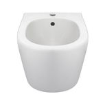 Vas bideu suspendat, Balneo, AROX, ceramica luciu alb Fara flansa, design modern, cu robinet si orificiu de preaplin, cu kit de montare, se potriveste ramelor Balneo, nu se pateaza