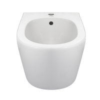 Vas bideu suspendat, Balneo, AROX, ceramica luciu alb Fara flansa, design modern, cu robinet si orificiu de preaplin, cu kit de montare, se potriveste ramelor Balneo, nu se pateaza