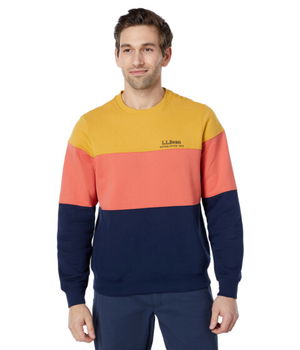 Imbracaminte Barbati LLBEAN 1912 Sweatshirt Crew Neck Color-Block Regular Burnt SiennaClassic Navy, L.L.BEAN