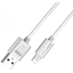 Cablu METAL iPhone Golf 10i argintiu 1m 2.1A Fast Charging, Golf