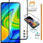 Folie Sticla Lemontti Full Fit compatibila cu Xiaomi Redmi Note 9, Negru