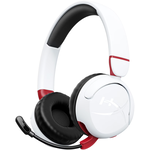 Casti gaming wireless HyperX Cloud Mini, PC/Nintendo Switch/controllere PS/Xbox/tablete, volum limitat la 85dB, Bluetooth/Jack 3.5 mm, autonomie pana la 25 de ore, alb