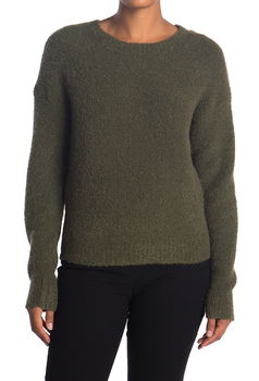 Imbracaminte Femei Theory Wool Blend Long Sleeve Sweater ARMY