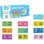 Puzzle educativ cu numere, colorat, 22 x 8.5 x 3.9 cm, 20 piese