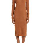 Imbracaminte Femei Nordstrom Rack Long Sleeve Jewel Neck Sweater Dress Rust Leather