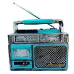 Decoratie in forma de radio, Albastru, 15 cm, 628E-1, BV