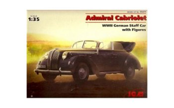 Opel Admiral Cabriolet WWII German Staff Car with Figures 1:35, Carmodels