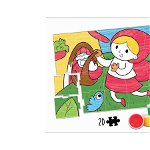 Puzzle de colorat Educa - Little Red Riding Hood Colouring Puzzle, 20 piese (18210), Educa