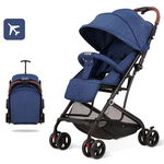 Carucior sport HP-709 cu pliere compacta, de tip troller, transport avion, albastru, L-Sun