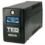 UPS cu stabilizator, 900VA/500W, cu ecran LCD, 2 x Schuko, TED TED003942, TED