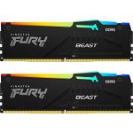 Memorie RAM Kingston , DIMM, 16GB (2x8GB) DDR5, CL40, 5200MHz FURY Beast RGB, Kingston