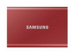 SSD extern Samsung T7 portabil, 2TB, USB 3.2, Metallic Red