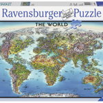 Puzzle adulti harta lumii 2000 piese ravensburger, Ravensburger