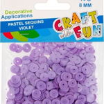 CF paiete 8MM VIOLET PASTEL BUTON PBH 40/400, Craft with Fun