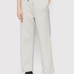 Levi's, Pantaloni sport drepti cu snur in talie, Gri deschis melange, M