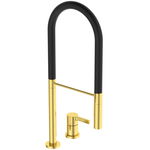 Baterie bucatarie cu pipa flexibila Ideal Standard Gusto 142 auriu - negru semi-profesionala