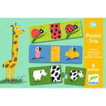 Puzzle trio Djeco animale dezbracate, 4-5 ani +, Djeco