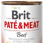 BRIT PATE & MEAT Conservă cu bucăţi de carne şi pate, cu Vită 400g, Brit Care