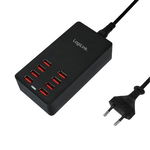 Incarcator Retea 220V Universal 8xUSB Maxim 8.8A 44W Suport OCP/OVP/OTP Negru, Logilink