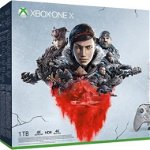 Consola Microsoft Xbox One X 1TB Editie Limitata Gears 5, Gri-Crimson Omen, include joc Gears 5 Ultimate Edition + toate jocurile din seria Gears of War (coduri download)
