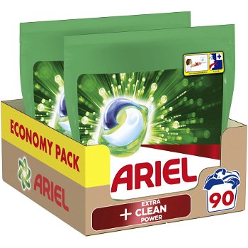 Detergent capsule ARIEL All in One PODS + Extra Clean Power, 90 spalari