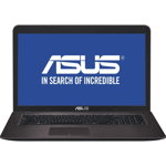 Laptop ASUS 17.3'' X756UQ, Intel Core i5-7200U, 8GB DDR4, 1TB + 128GB SSD, GeForce 940MX 2GB, FreeDos, Dark Brown