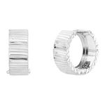 Bijuterii Femei Bony Levy 14K White Gold Textured Huggie Earrings SILVER