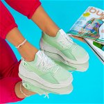 Pantofi Sport, culoare Verde, material Textil - cod: P6515, Aly