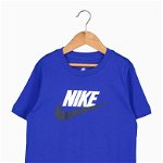 Nike, Tricou din bumbac cu imprimeu logo Futura, Albastru, 128-137 CM