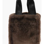 STAND STUDIO Faux Fur Handle Bag Brown, STAND STUDIO