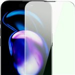Baseus Sticla securizata Baseus Anti Light Blue 0.3mm Sticla Apple iPhone 14 Pro cu filtru de praf + cadru de montare, Baseus