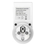 Priza Programabila Techstar® , Digital Timer, 240V, 10A, Timp/Temperatura, Termostat, Senzor Temperatura, Pentru sera, terariu, acvariu, germinare, incalzire, Alb, Techstar